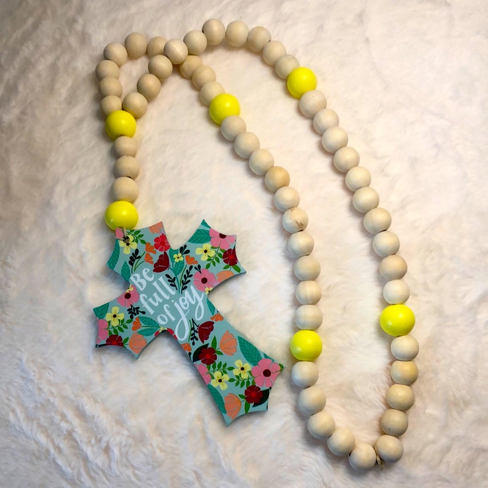 Handmade Wooden Rosary Garland.